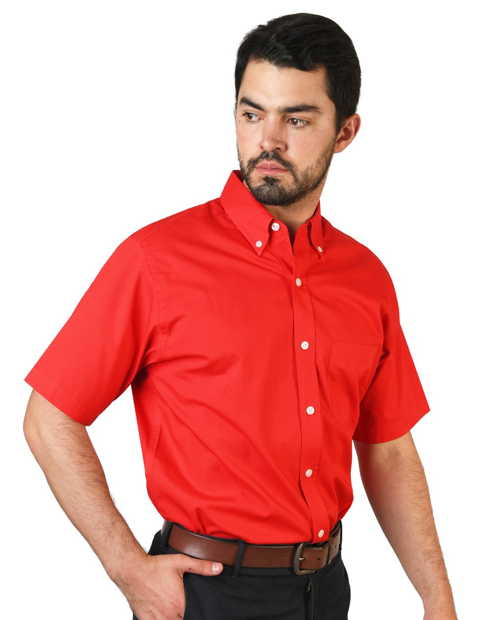CAMISA MANGA CORTA POPELINA ELITE ROJO