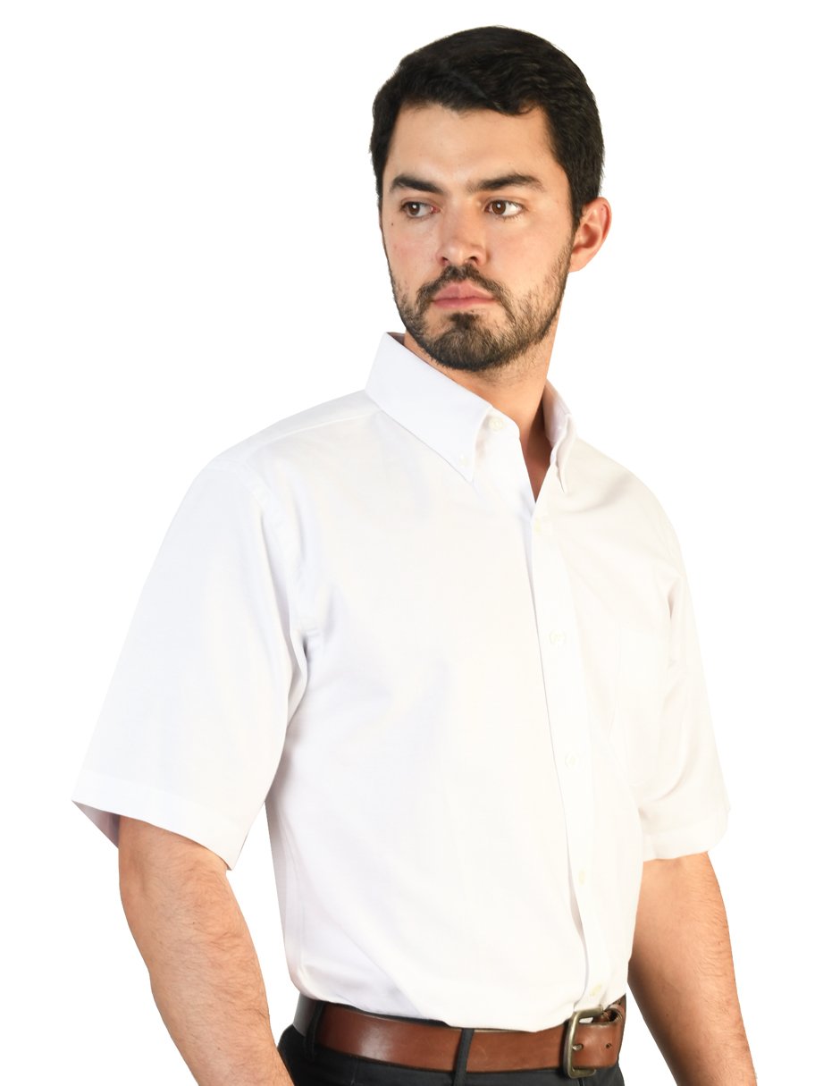 CAMISA OXFORD BLANCO MANGA CORTA