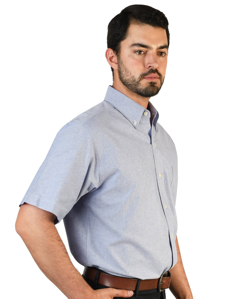 CAMISA OXFORD CIELO MANGA CORTA