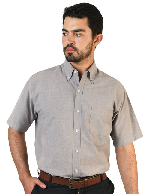 CAMISA MANGA CORTA OXFORD INGLES NEGRO
