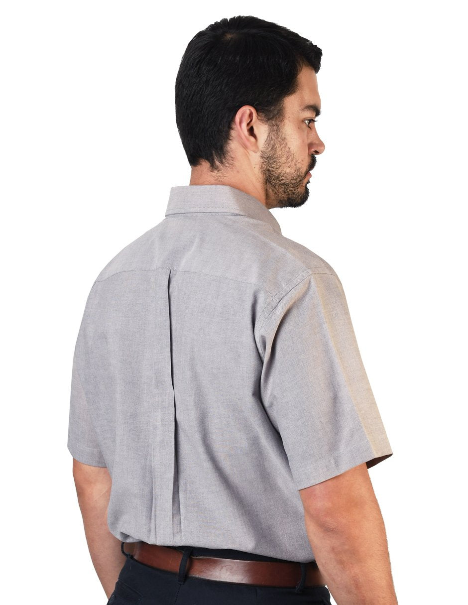 CAMISA MANGA CORTA OXFORD INGLES NEGRO