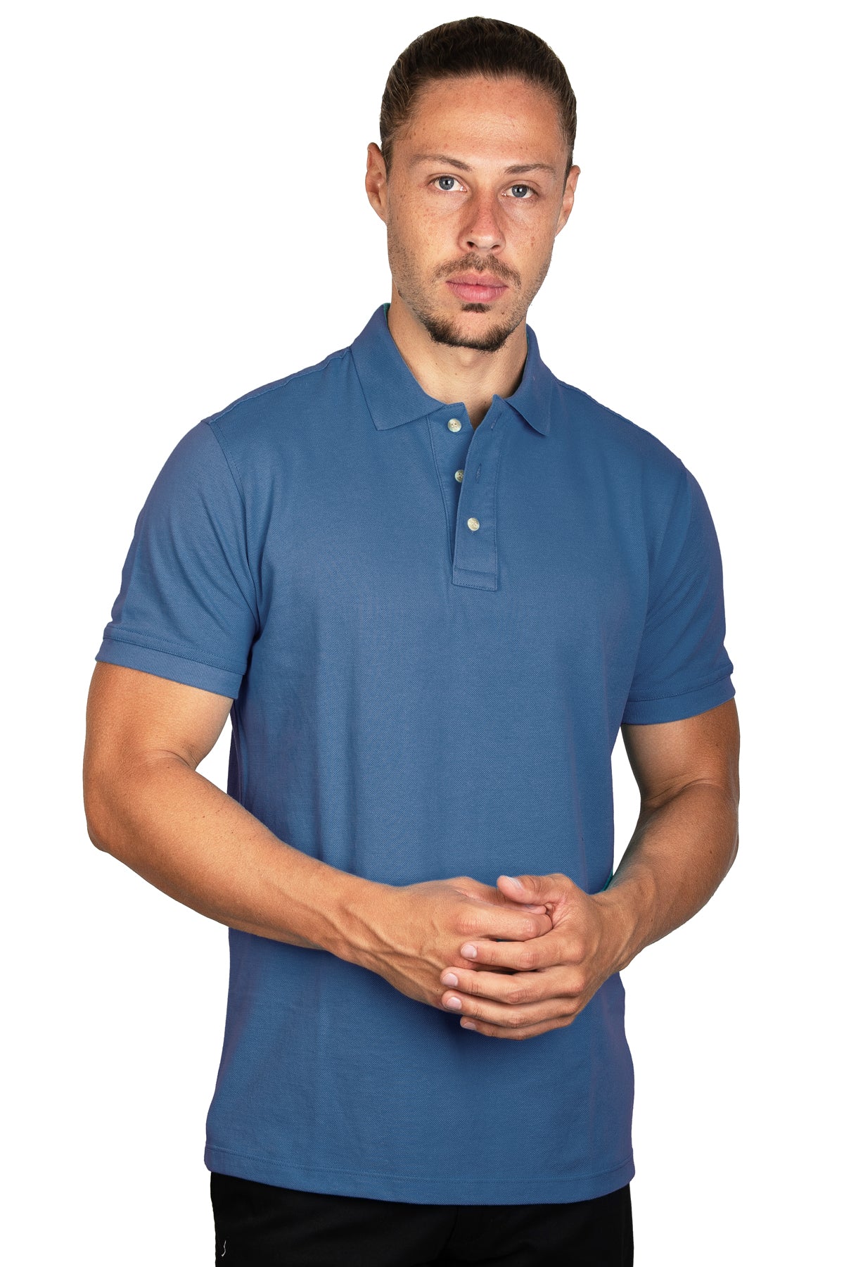 Playera Polo Azul Acero