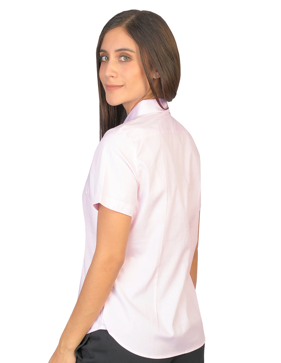 Blusa Oxford Pin Point Rosa