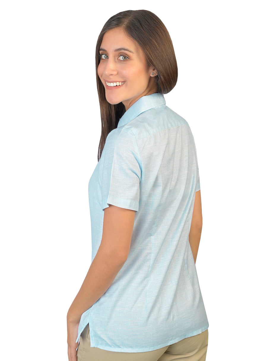 Blusa Lino Cancun Turquesa B0160