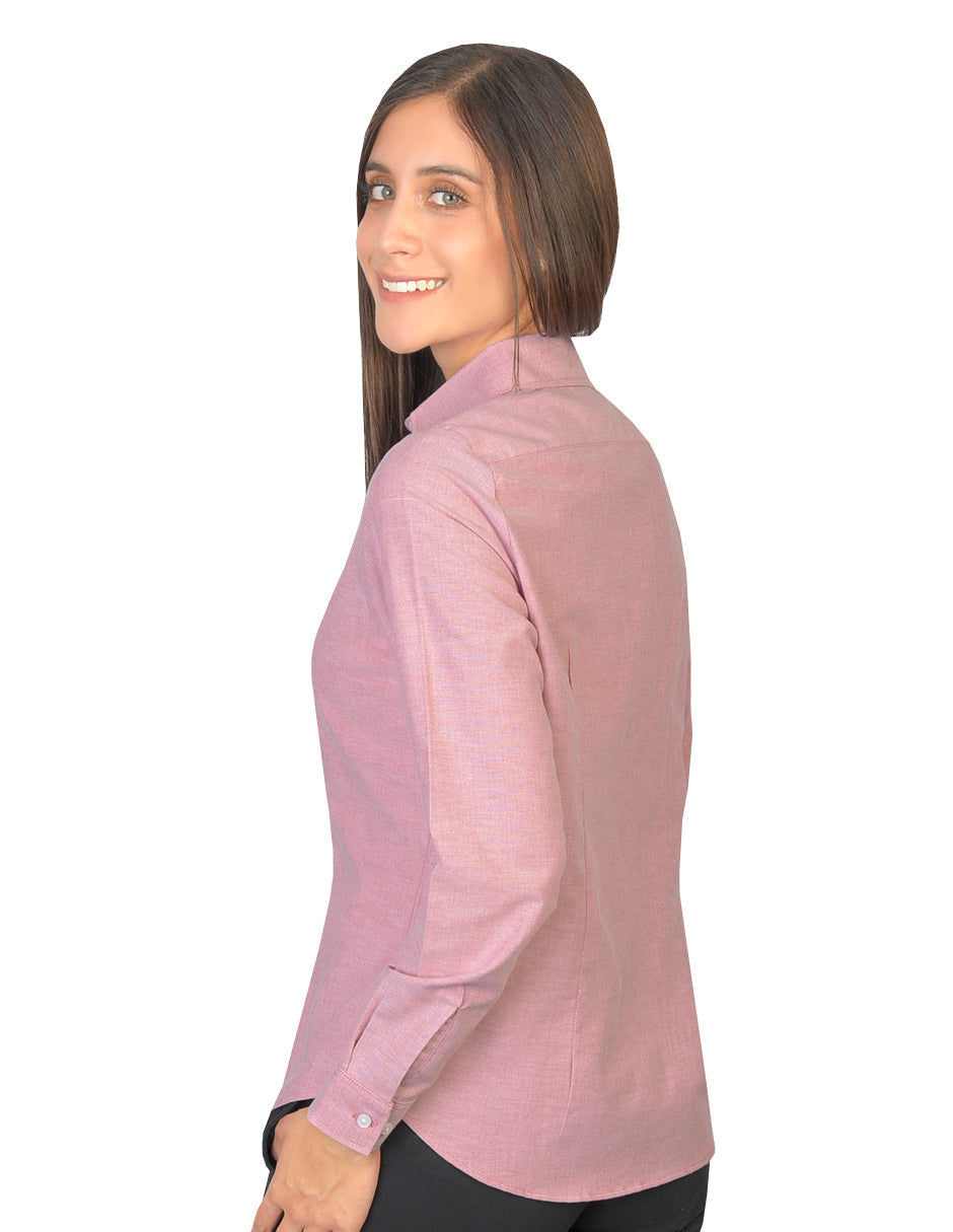 Blusa Oxford Ingles Ladrillo