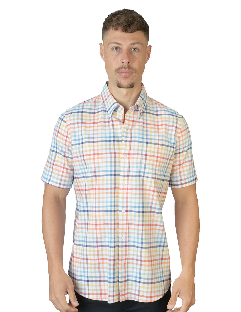 Camisa Cuadros Blanca C1724