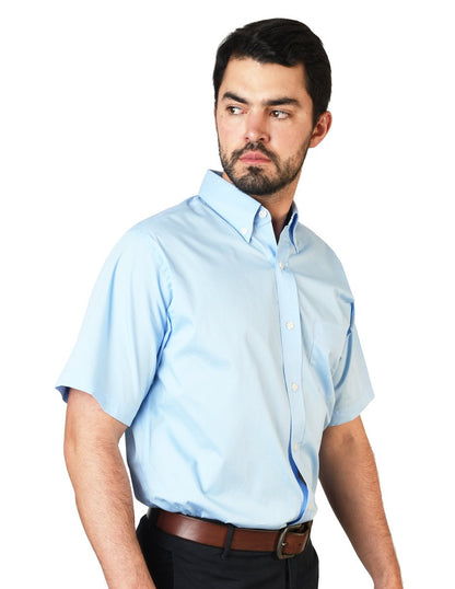 CAMISA MANGA CORTA POPELINA ELITE CIELO