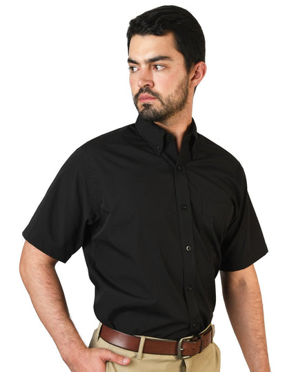 CAMISA MANGA CORTA POPELINA ELITE NEGRO
