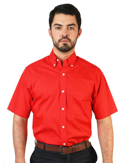 CAMISA MANGA CORTA POPELINA ELITE ROJO
