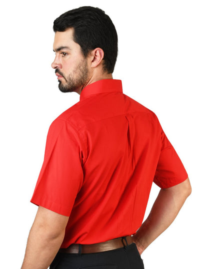 CAMISA MANGA CORTA POPELINA ELITE ROJO