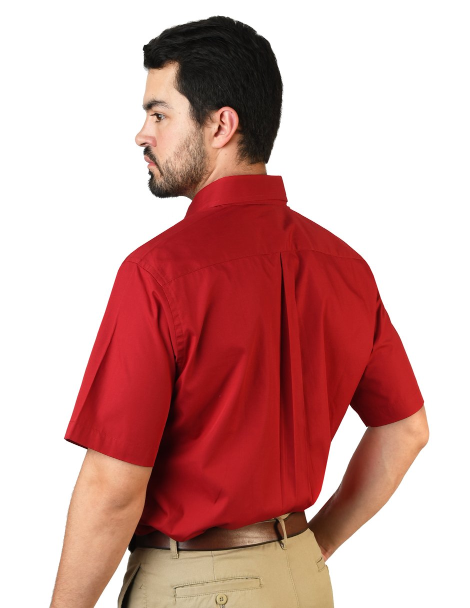 CAMISA MANGA CORTA POPELINA ELITE ROJO QUEMADO