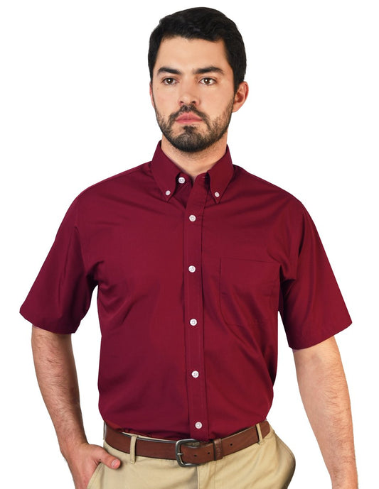 CAMISA MANGA CORTA POPELINA ELITE TINTO