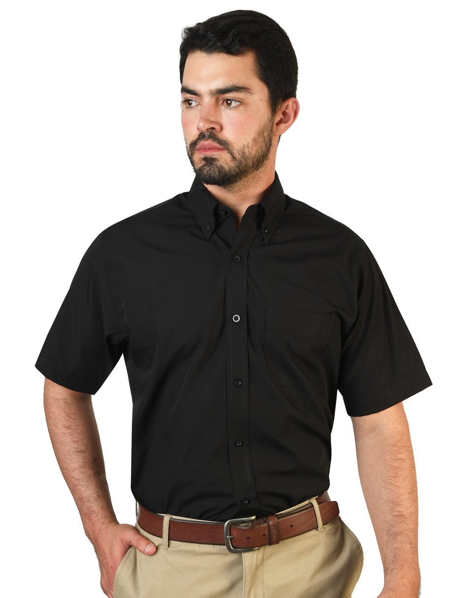 CAMISA SORRENTO NEGRO MANGA CORTA