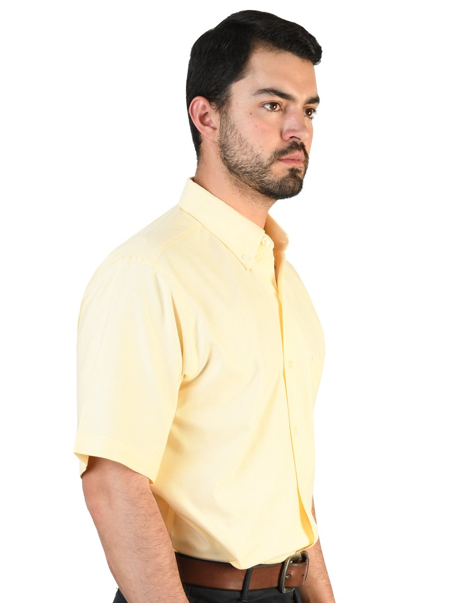 CAMISA OXFORD AMARILLO MANGA CORTA
