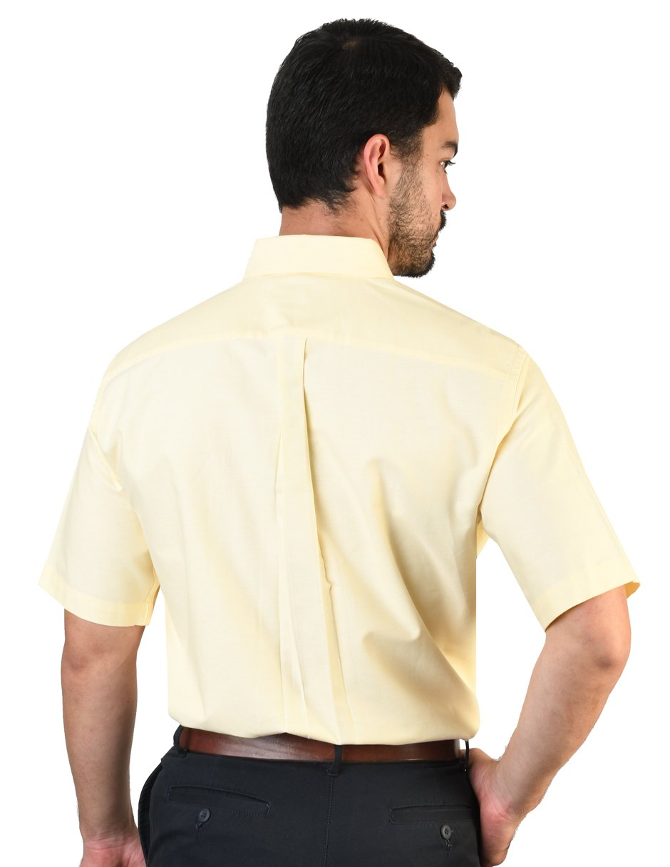 CAMISA OXFORD AMARILLO MANGA CORTA
