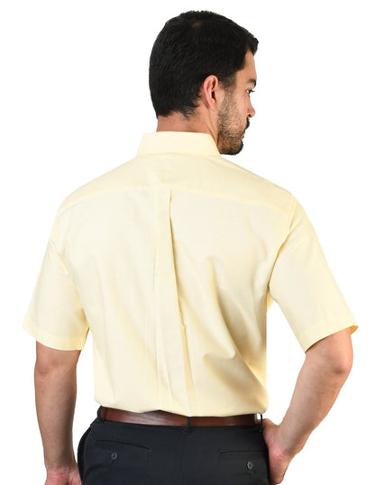 CAMISA OXFORD AMARILLO MANGA CORTA