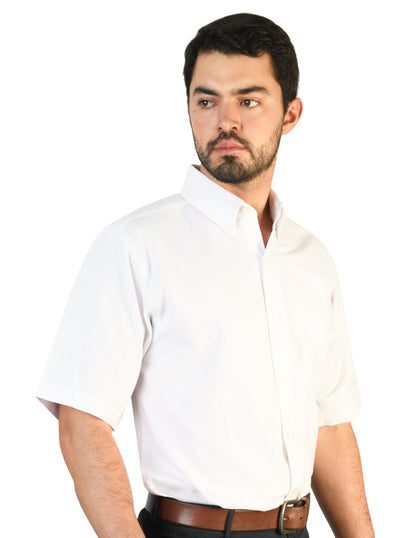 CAMISA OXFORD BLANCO MANGA CORTA