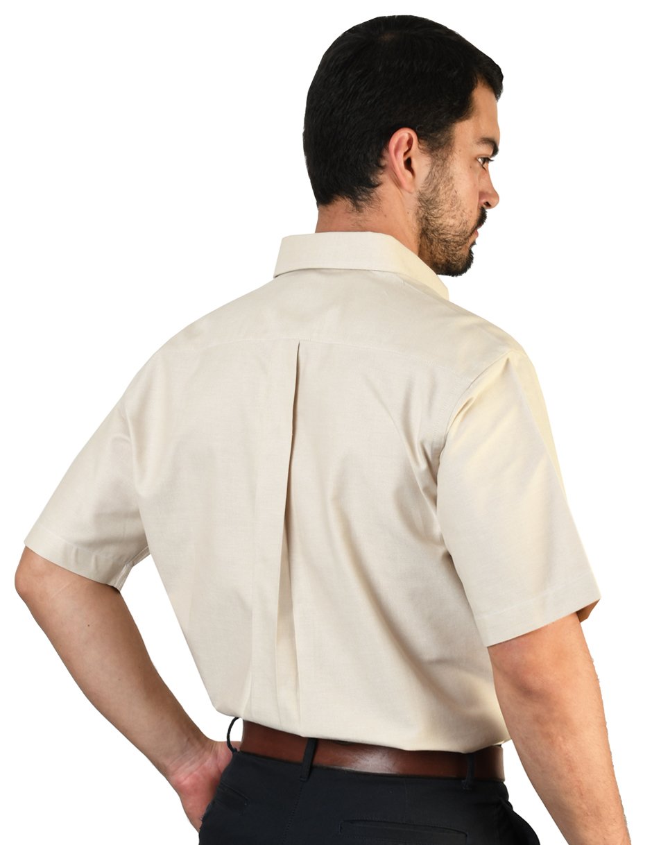 CAMISA OXFORD BEIGE MANGA CORTA