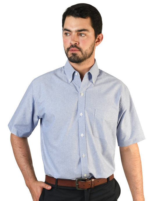 CAMISA OXFORD CIELO MANGA CORTA