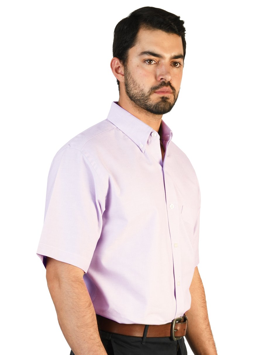 CAMISA OXFORD LILA MANGA CORTA