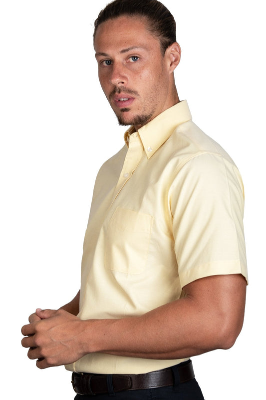 CAMISA MANGA CORTA OXFORD ITALIANO AMARILLO