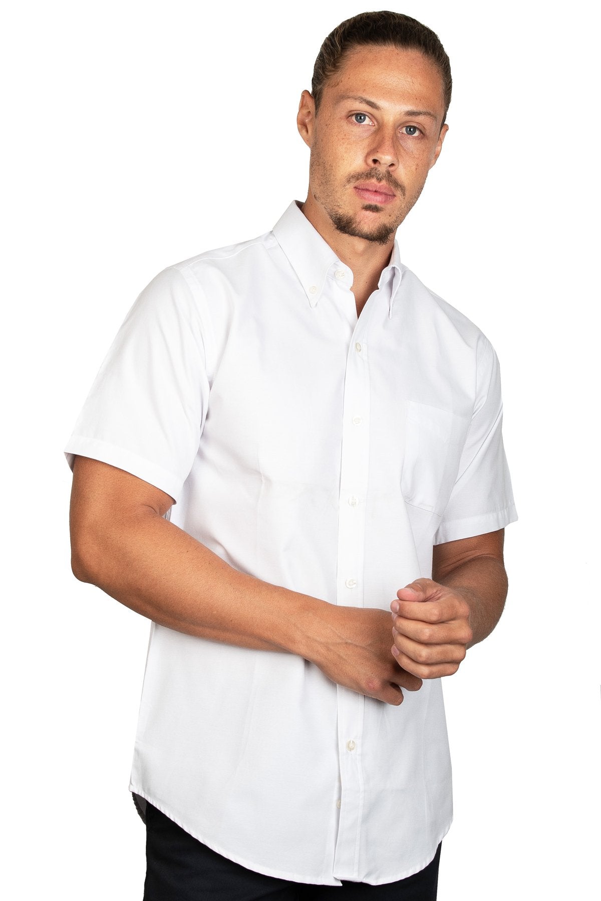 CAMISA MANGA CORTA OXFORD ITALIANO BLANCO