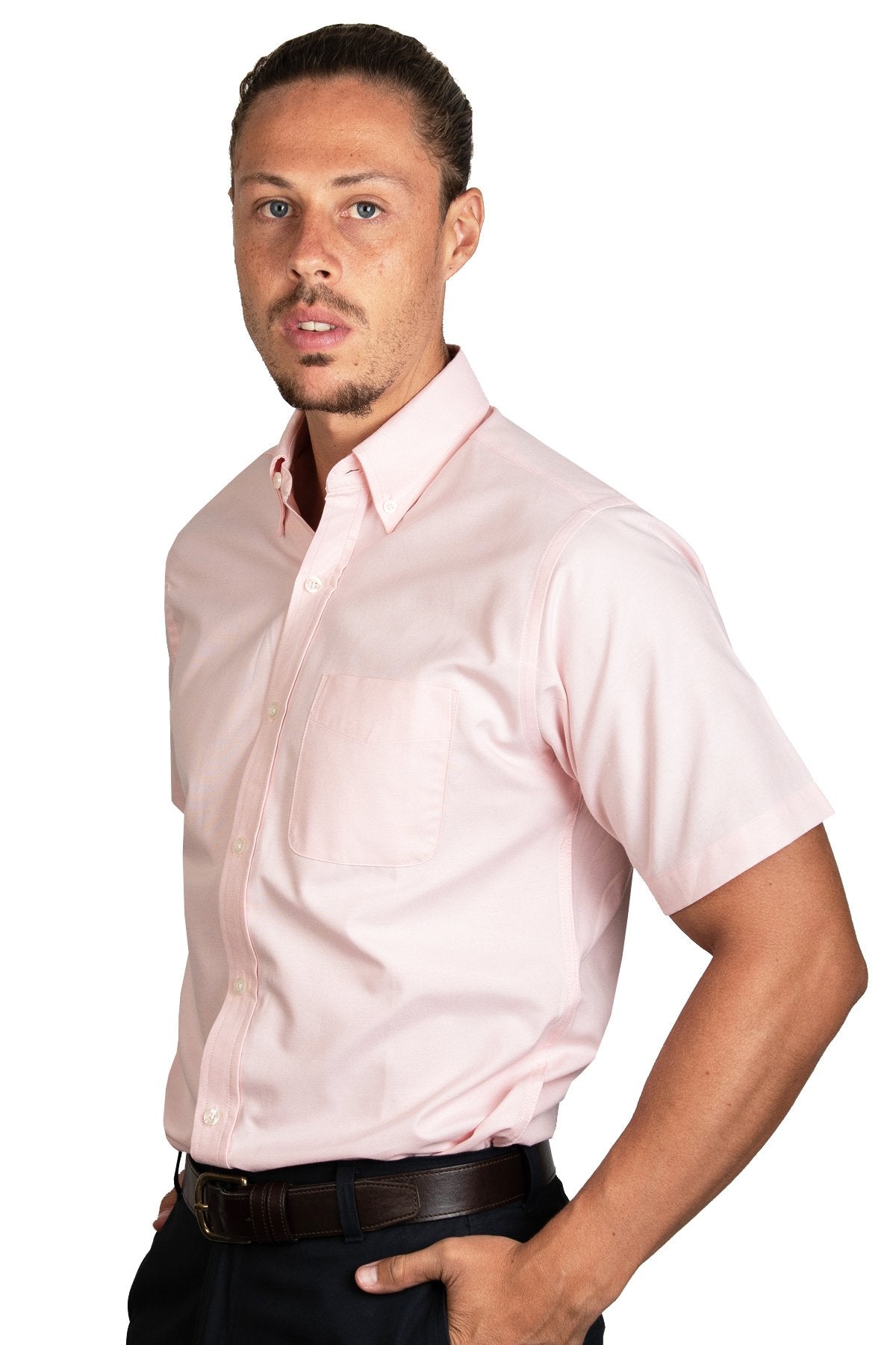 CAMISA MANGA CORTA OXFORD ITALIANO ROSA