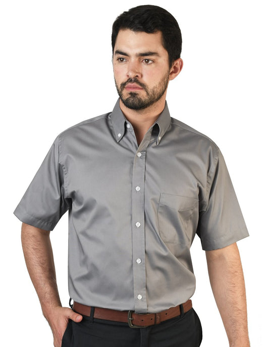CAMISA FLORENCIA GRIS MANGA CORTA
