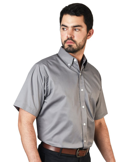 CAMISA FLORENCIA GRIS MANGA CORTA