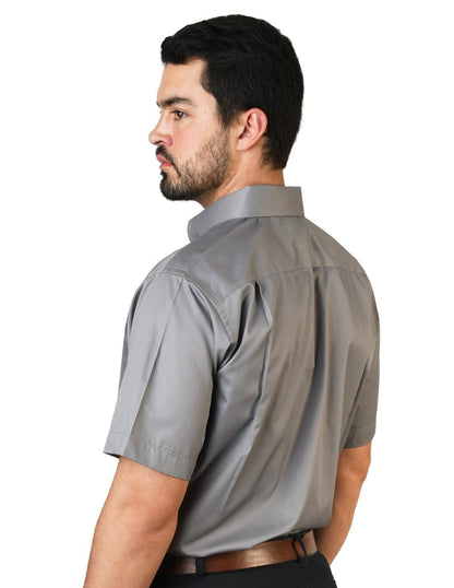 CAMISA FLORENCIA GRIS MANGA CORTA