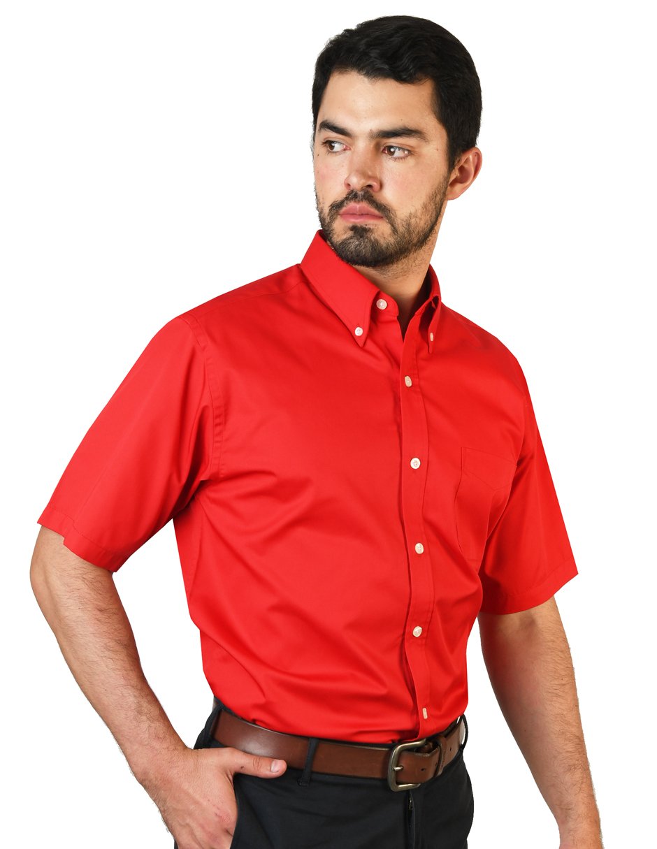 CAMISA FLORENCIA ROJO MANGA CORTA
