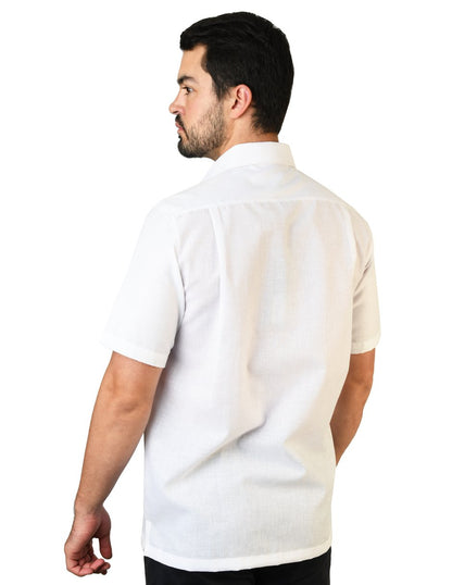 CAMISA LINO CANCUN BLANCO MANGA CORTA