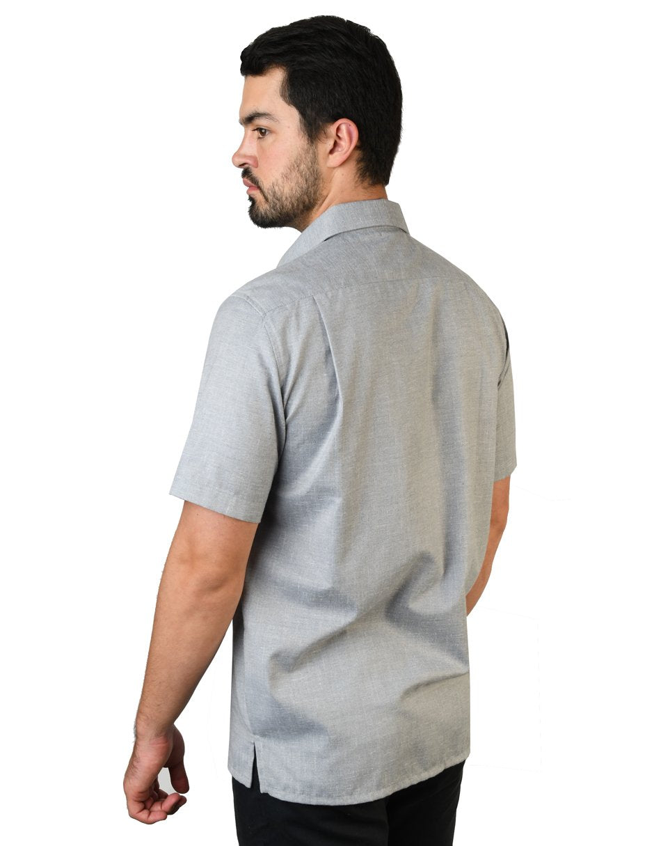 CAMISA LINO CANCUN MARINO MANGA CORTA