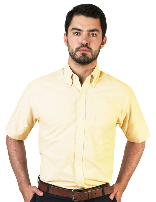 CAMISA MANGA CORTA OXFORD INGLES AMARILLO