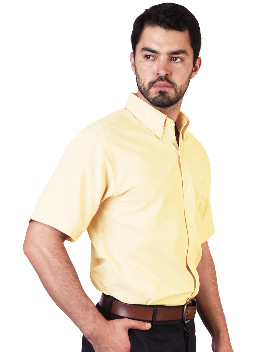 CAMISA MANGA CORTA OXFORD INGLES AMARILLO