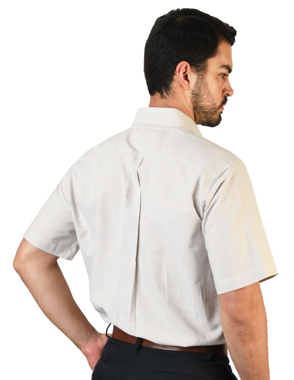 CAMISA MANGA CORTA OXFORD INGLES BEIGE