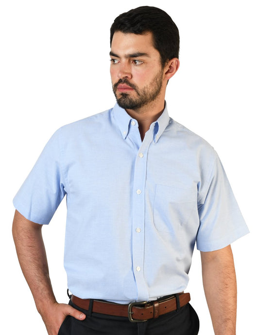 CAMISA MANGA CORTA OXFORD INGLES CIELO