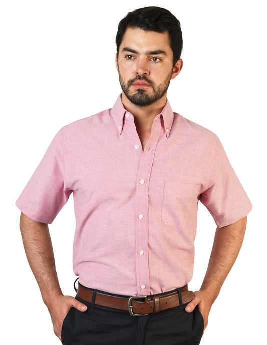 CAMISA MANGA CORTA OXFORD INGLES LADRILLO