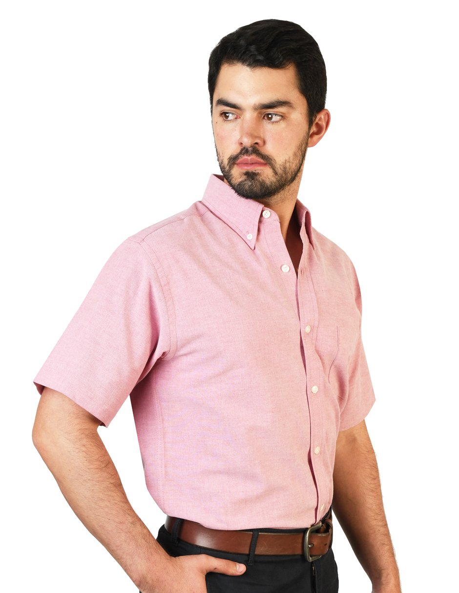 CAMISA MANGA CORTA OXFORD INGLES LADRILLO