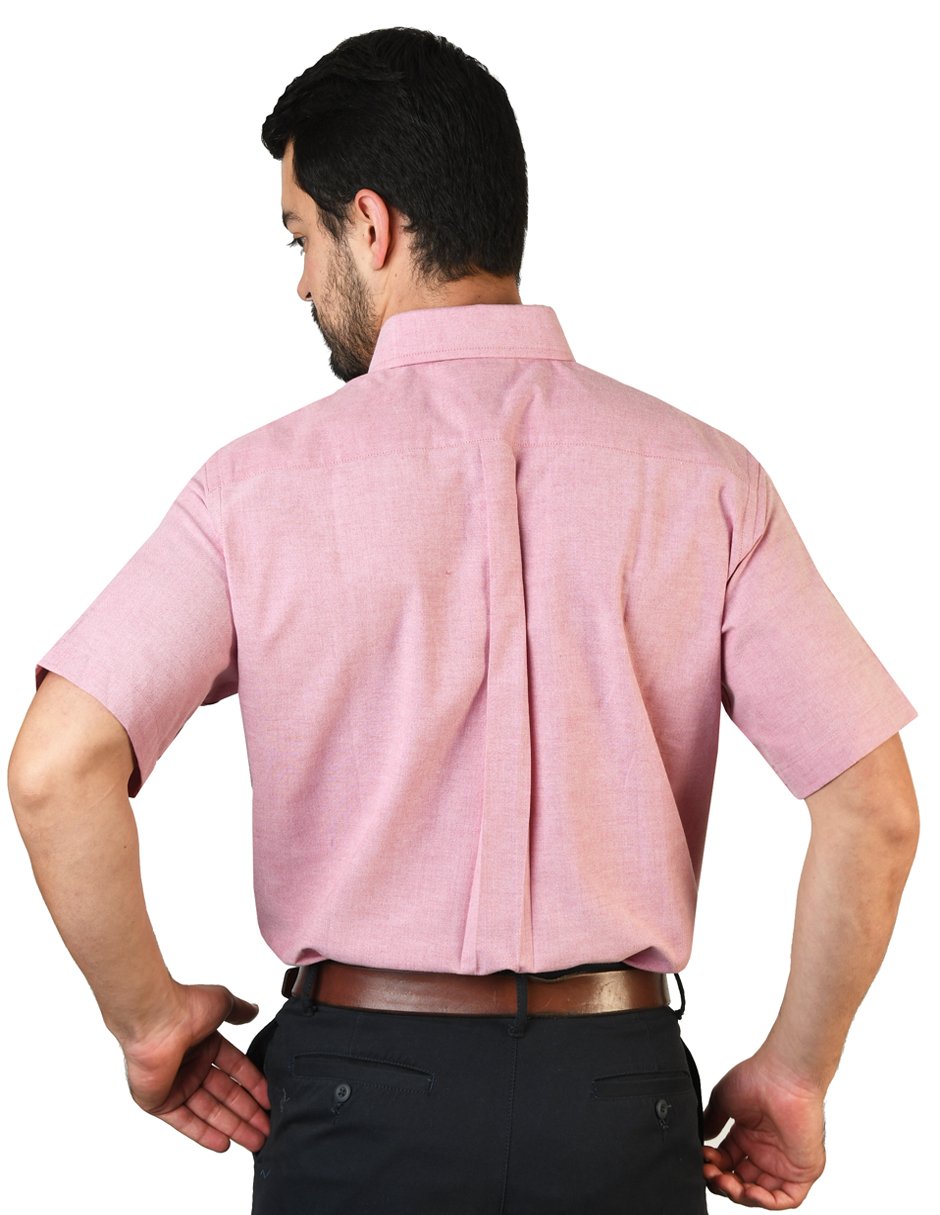 CAMISA MANGA CORTA OXFORD INGLES LADRILLO