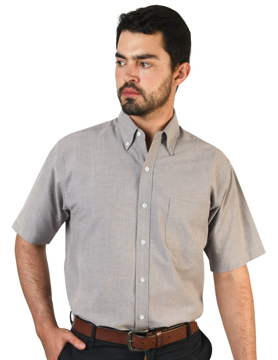 CAMISA MANGA CORTA OXFORD INGLES NEGRO