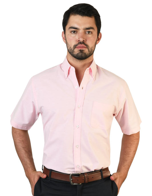 CAMISA MANGA CORTA OXFORD INGLES ROSA