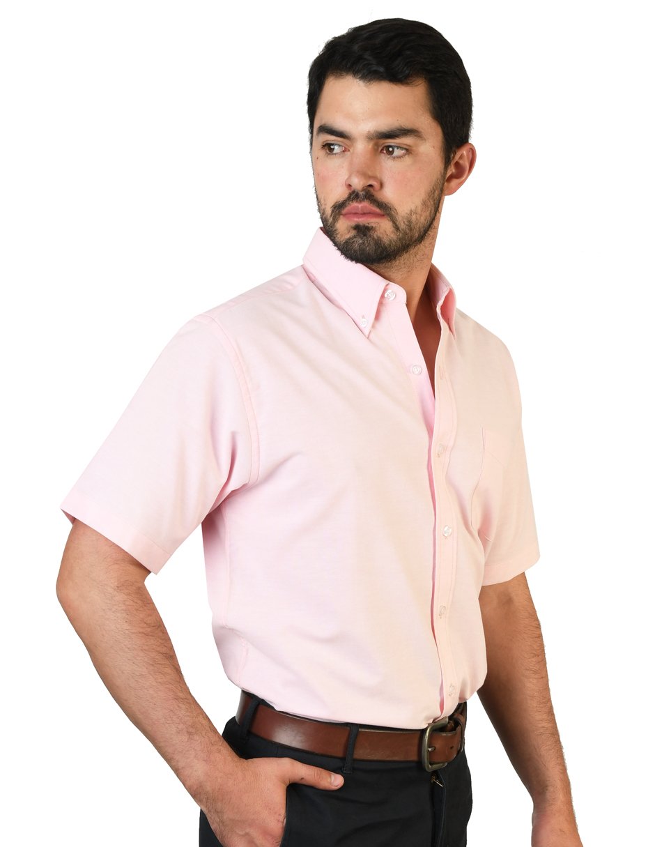 CAMISA MANGA CORTA OXFORD INGLES ROSA