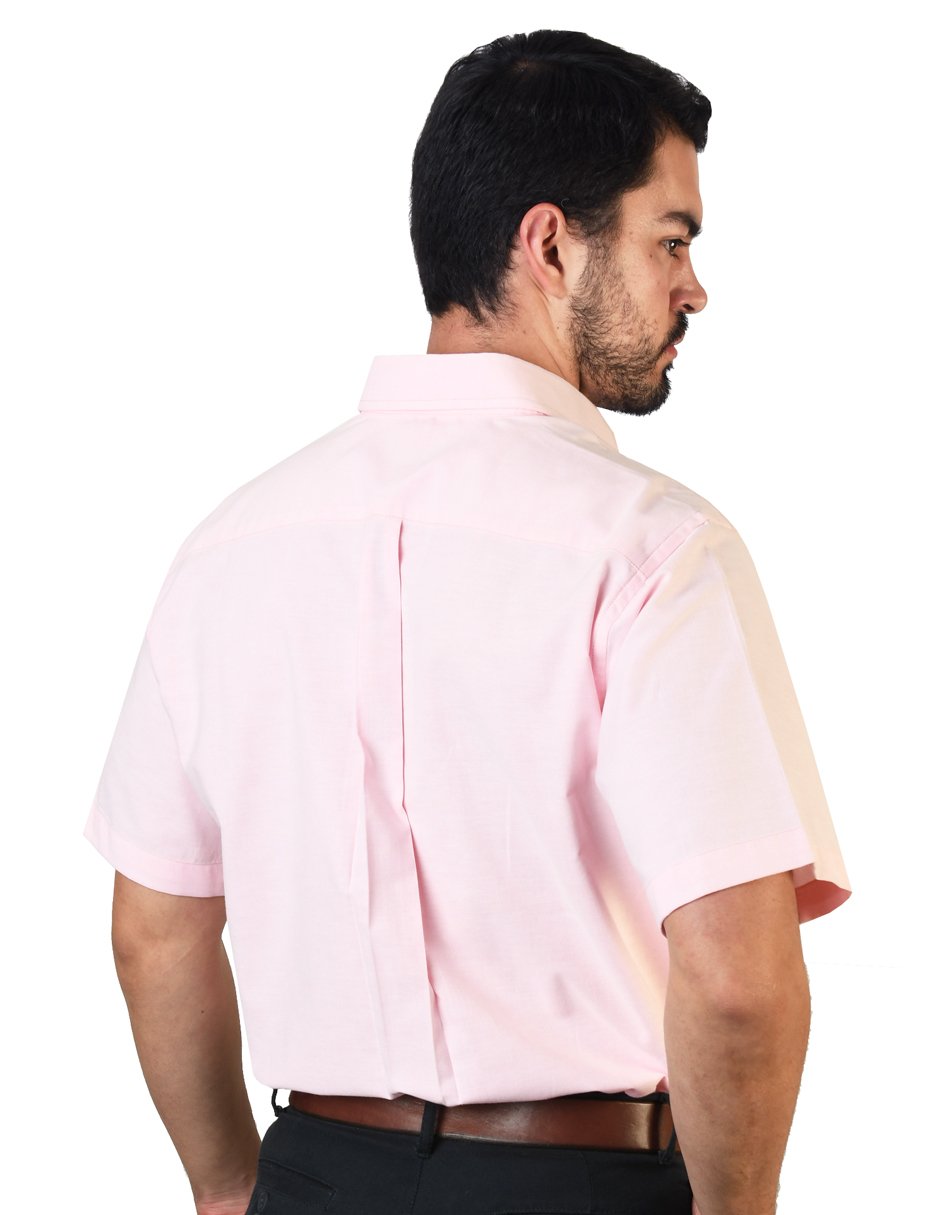 CAMISA MANGA CORTA OXFORD INGLES ROSA