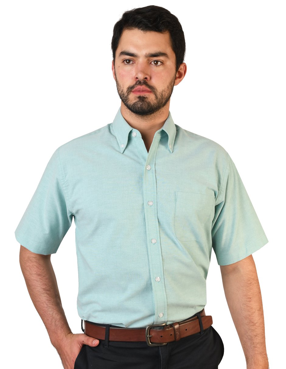 CAMISA MANGA CORTA OXFORD INGLES VERDE – MOD-A