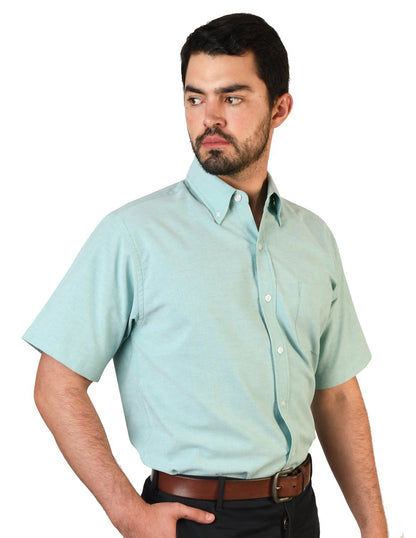 CAMISA MANGA CORTA OXFORD INGLES VERDE