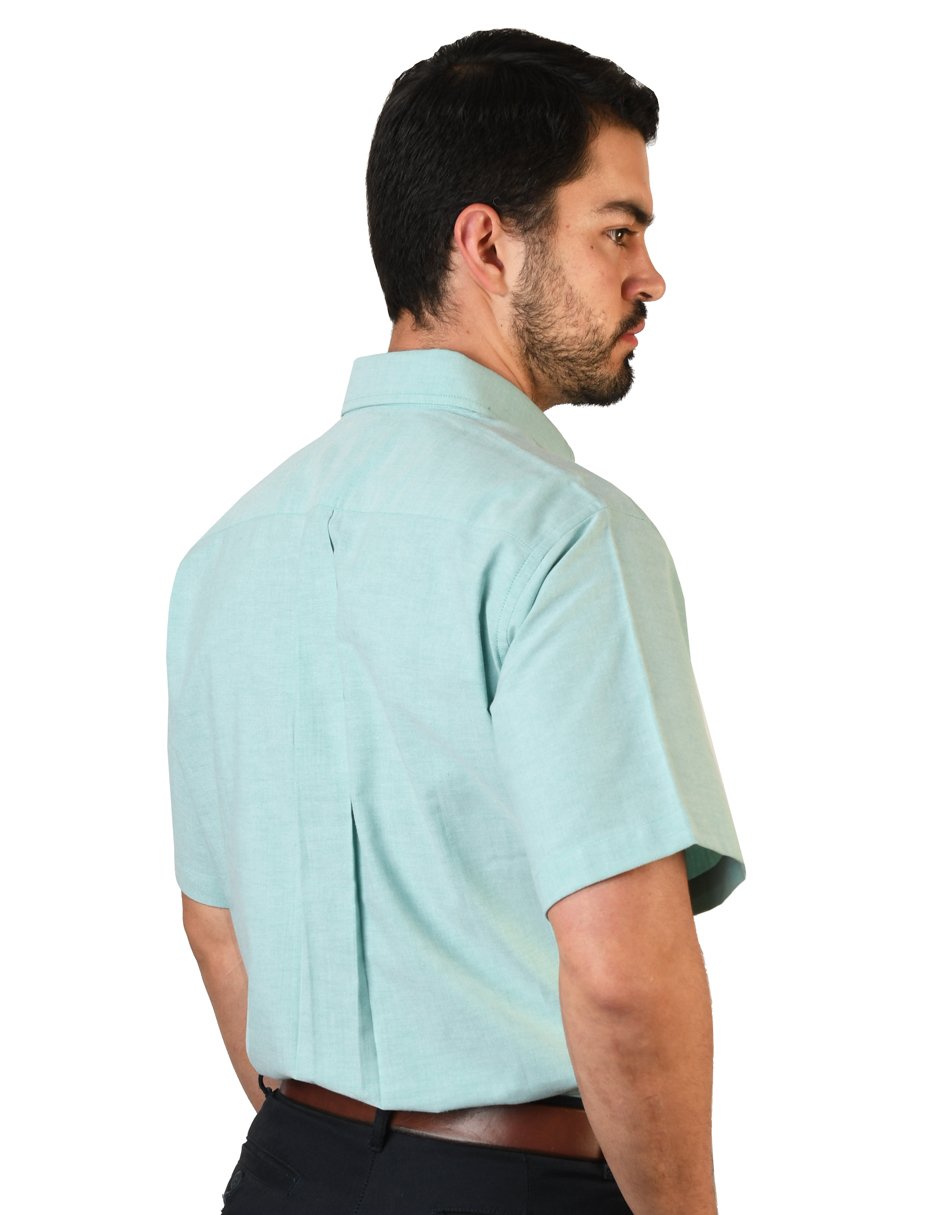 CAMISA MANGA CORTA OXFORD INGLES VERDE