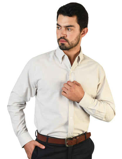 Camisa Oxford Ingles Beige