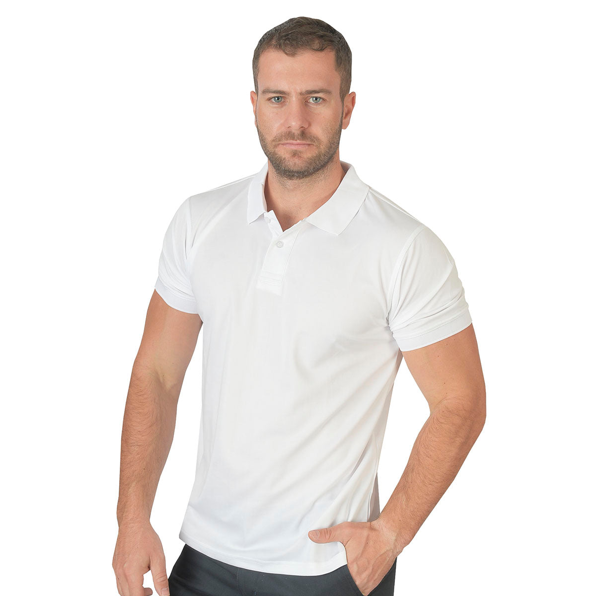 Polo Playera Polo Caballero Dry Fit Blanco A1770