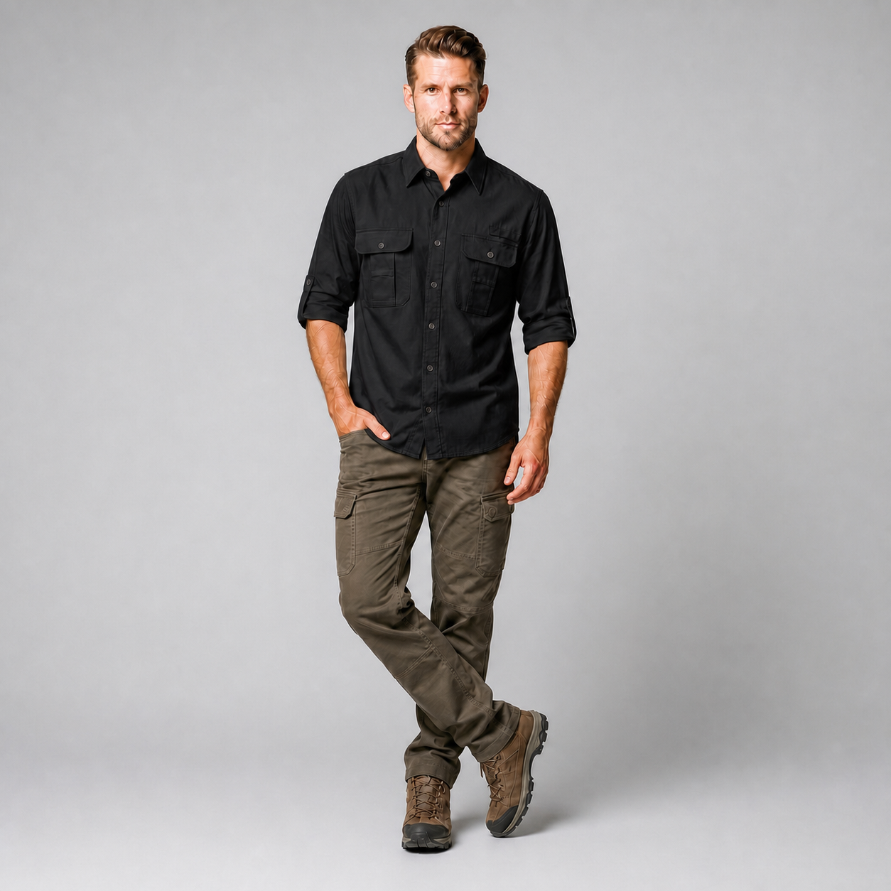 Camisa Outdoors Explore Negro A2695